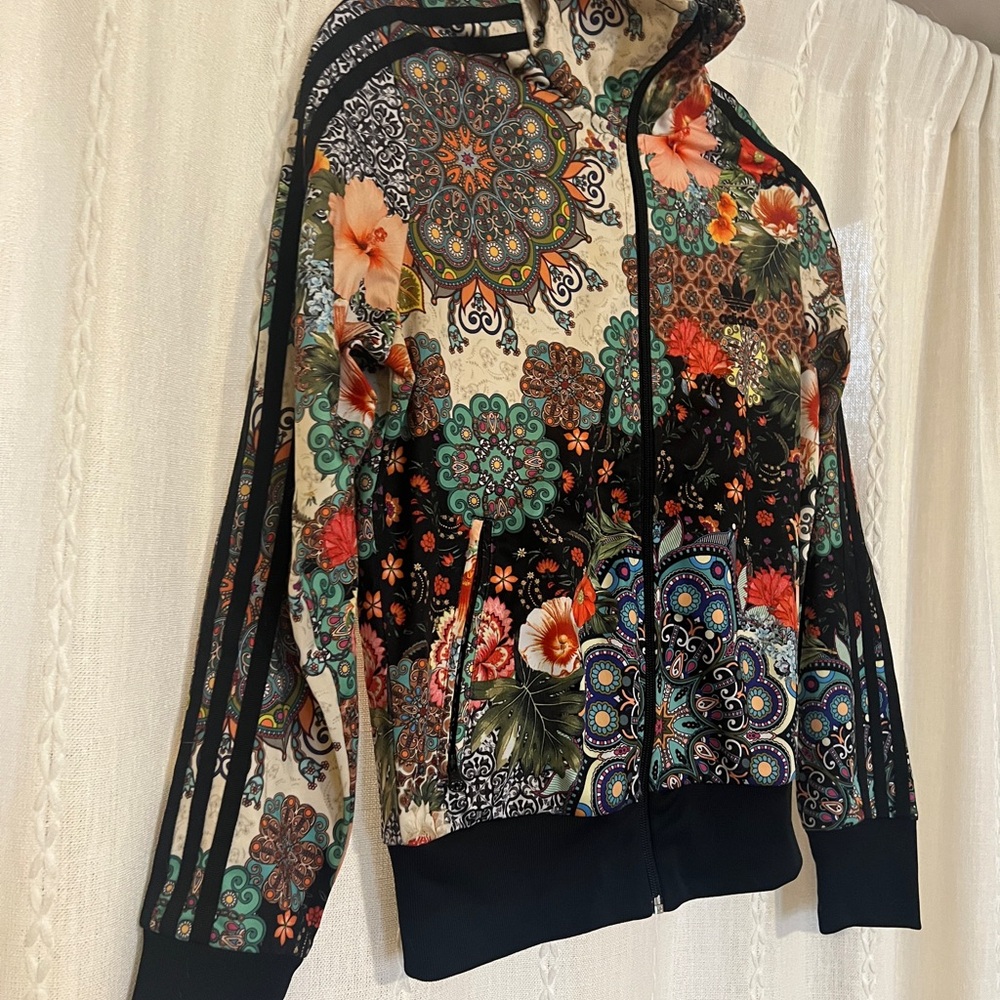 Adidas Multicolor Floral Zip Up Jacket - Picture 2 of 6